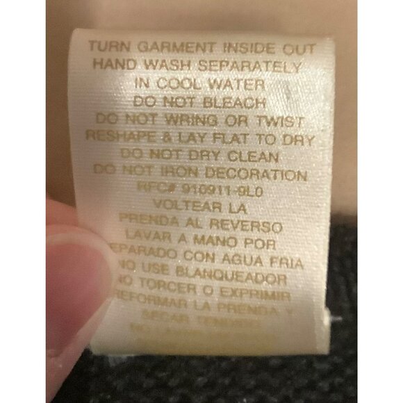 Vintage Bobbie Brooks Black Knit Vest Poinsettia Beaded Button Down Womens L - Picture 9 of 10